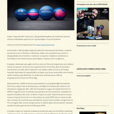 espnW, Penalty e Netshoes colocam em jogo bolas especiais contra a desigualdade no esporte – Publicidade e Cerveja