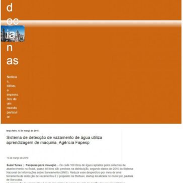 Sistema de detecção de vazamento de água utiliza aprendizagem de máquina, Agência Fapesp – Copadocianas