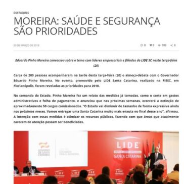 Moreira: Saúde e segurança são prioridades – Blog do Prisco