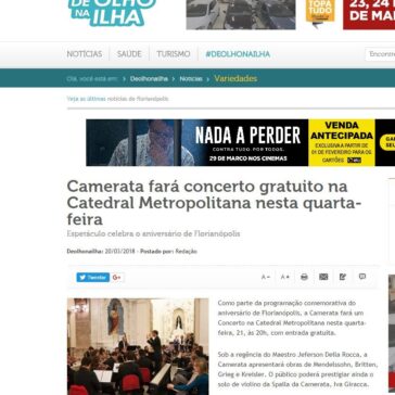 Camerata fará concerto gratuito na Catedral Metropolitana nesta quarta-feira – De Olho na Ilha