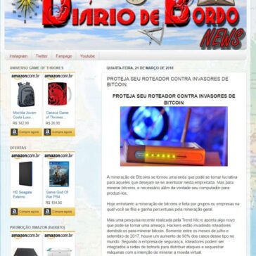 PROTEJA SEU ROTEADOR CONTRA INVASORES DE BITCOIN – Diário de Bordo News