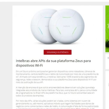 Intelbras abre APIs da sua plataforma Zeus para dispositivos Wi-Fi – Revista Segurança Eletrônica