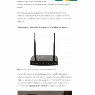 Como liberar portas no roteador da Intelbras – Tech Tudo