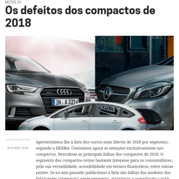 Os defeitos dos compactos de 2018 – Dinheiro Vivo