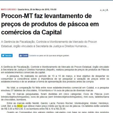 Procon-MT faz levantamento de preços de produtos de páscoa em comércios da Capital – Clique F5