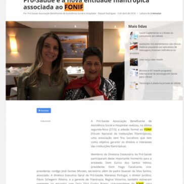 Pró-Saúde é a nova entidade filantrópica associada ao FONIF – Saúde Business