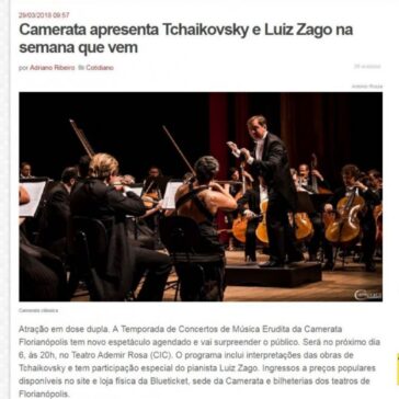 Camerata apresenta Tchaikovsky e Luiz Zago na semana que vem – Informe Online