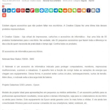 05 acessórios de informática para o escritório – SEGS