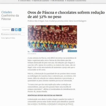Ovos de Páscoa e chocolates sofrem redução de até 32% no peso – Gazeta Online