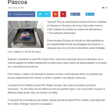 Ipem divulga balanço da Operação Páscoa – Diário Indústria & Comércio