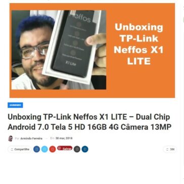 Unboxing TP-Link Neffos X1 LITE – Dual Chip Android 7.0 Tela 5 HD 16GB 4G Câmera 13MP – Blog do Armindo