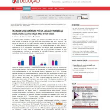 Mesmo com crise econômica e política, educação financeira do brasileiro fica estável em dois anos, revela Serasa – Revista Dedução