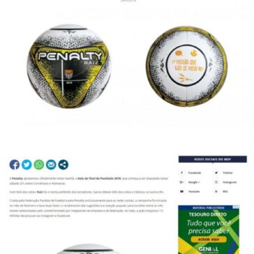 Raiz: Penalty lança bola da final do Paulistão 2018 – Mantos do Futebol