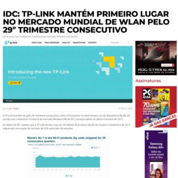 IDC: TP-Link mantém primeiro lugar no mercado mundial de WLAN pelo 29° trimestre consecutivo – PC Guia (Portugal)