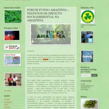 FÓRUM FUNDO AMAZÔNIA – NEGÓCIOS DE IMPACTO SOCIOAMBIENTAL NA AMAZÔNIA – Natureza e Paz
