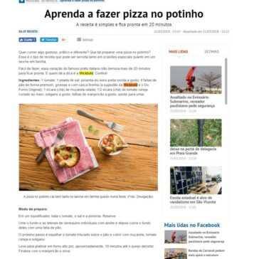 Aprenda a fazer pizza no potinho – A Tribuna (On-line)