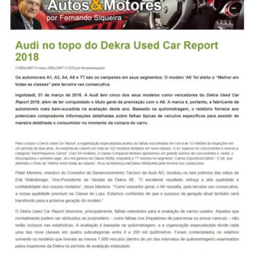 Audi no topo do Dekra Used Car Report 2018 – Tribuna do Norte