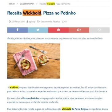 Receita Wickbold: Pizza no Potinho – Agito SP
