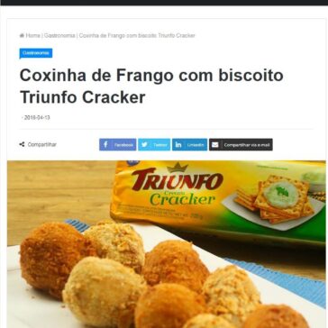 Coxinha de Frango com biscoito Triunfo Cracker – Revista News