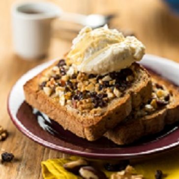 Crocante com sorvete de banana