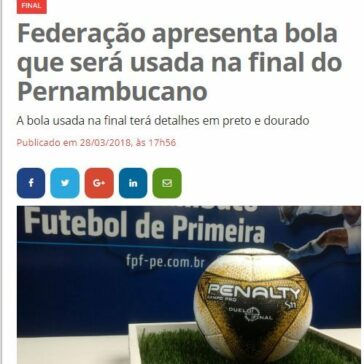 Federação apresenta bola que será usada na final do Pernambucano – Jornal do Commércio