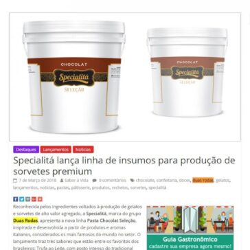 Specialitá lança linha de insumos para produção de sorvetes premium – Sabor à Vida Gastronomia