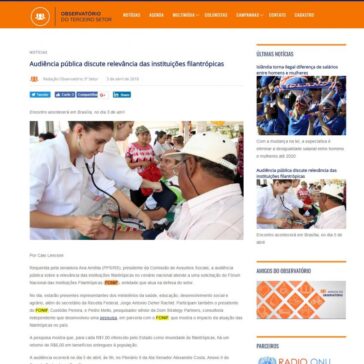 Audiência pública discute relevância das instituições filantrópicas – Observatório do 3º Setor