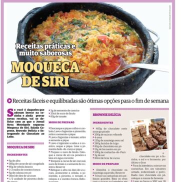 Receitas práticas e muito saborosas MOQUECA DE SIRI – Nova Metrópole