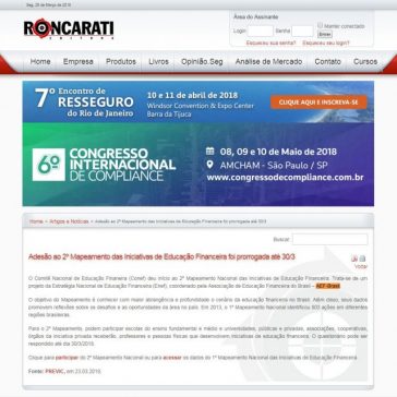 Adesão ao 2° Mapeamento das Iniciativas de Educação Financeira foi prorrogada até 30/3 – Editora Roncarati
