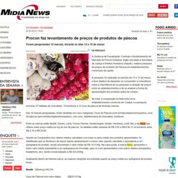 Procon faz levantamento de preços de produtos de páscoa – Mídia News