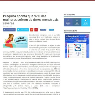 Pesquisa aponta que 92% das mulheres sofrem de dores menstruais severas – Amazonas Noticias