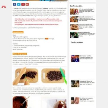 A receita, de chocolate com recheio de banana, é feita sem nenhum ingrediente de origem animal – ObaOba