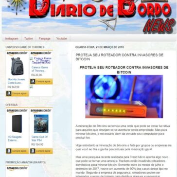 PROTEJA SEU ROTEADOR CONTRA INVASORES DE BITCOIN – Diário de Bordo News