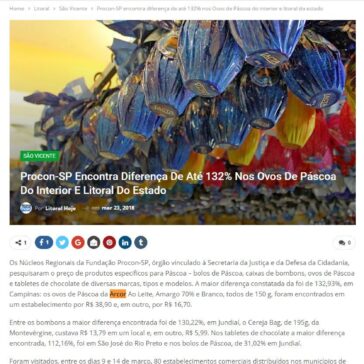 Procon-SP encontra diferença de até 132% nos Ovos de Páscoa do interior e litoral do estado – Litoral Hoje