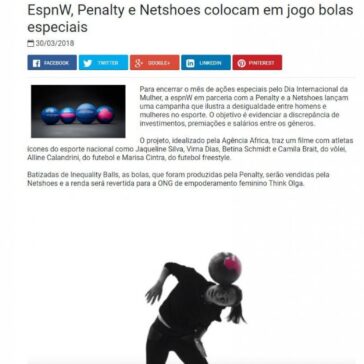 EspnW, Penalty e Netshoes colocam em jogo bolas especiais – Promoview