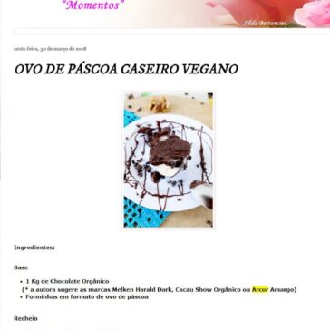 OVO DE PÁSCOA CASEIRO VEGANO – Blog Jornal da Mulher Momentos