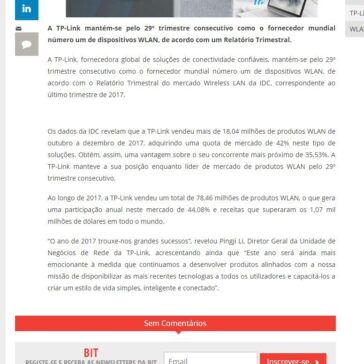TP-Link mantém primeiro lugar no mercado mundial de WLAN – Bit Magazine