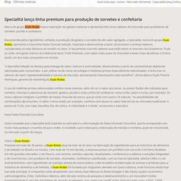 Specialitá lança linha premium para produção de sorvetes e confeitaria – Prosper