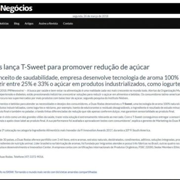 DUAS RODAS LANÇA T-SWEET PARA PROMOVER REDUÇÃO DE AÇÚCAR – Revista Portuária