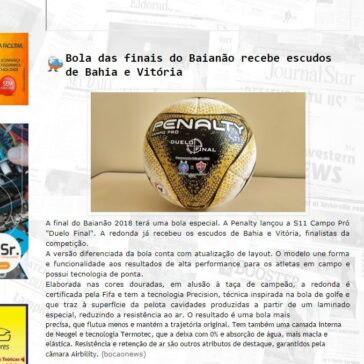 Bola das finais do Baianão recebe escudos de Bahia e Vitória – Barriga Notícias