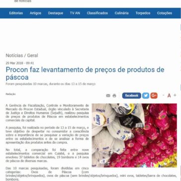 Procon faz levantamento de preços de produtos de páscoa – Agência de Notícias