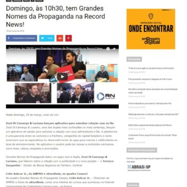 Domingo, às 10h30, tem Grandes Nomes da Propaganda na Record News! – Grandes Nomes da Propaganda