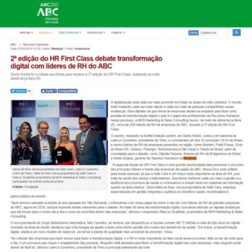 2ª edição do HR First Class debate transformação digital com líderes de RH do – ABC ABC do ABC
