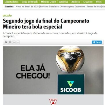 Segundo jogo da final do Campeonato Mineiro terá bola especial – O Tempo (On-line)