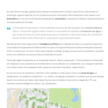 Sistema de detecção de vazamento de água utiliza aprendizagem de máquina – Saneamento Básico