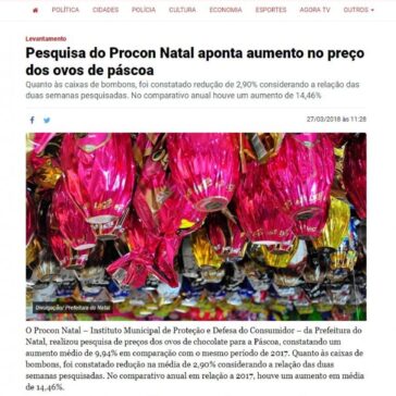 Pesquisa do Procon Natal aponta aumento no preço dos ovos de páscoa – Agora RN