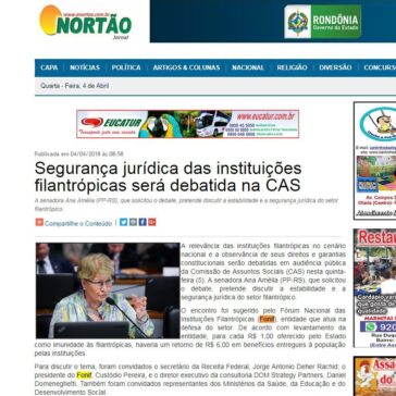 Segurança jurídica das instituições filantrópicas será debatida na CAS – O Nortão Jornal