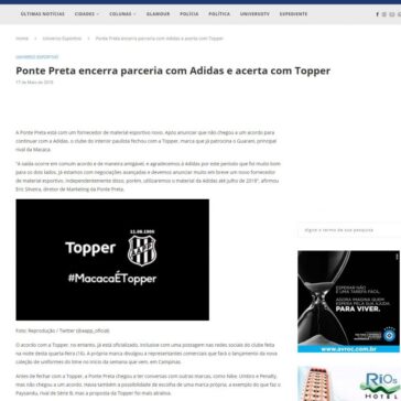 Ponte Preta encerra parceria com Adidas e acerta com Topper – Universo MT