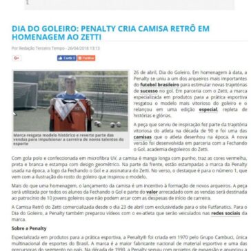 Dia do goleiro: Penalty cria camisa retrô em homenagem ao Zetti – Terceiro Tempo