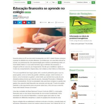 Educação financeira se aprende no colégio – UOL